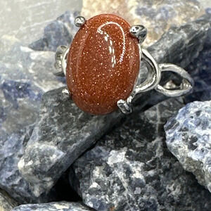 Sunstone Victorian silver ring/manifesting confidence in the future
